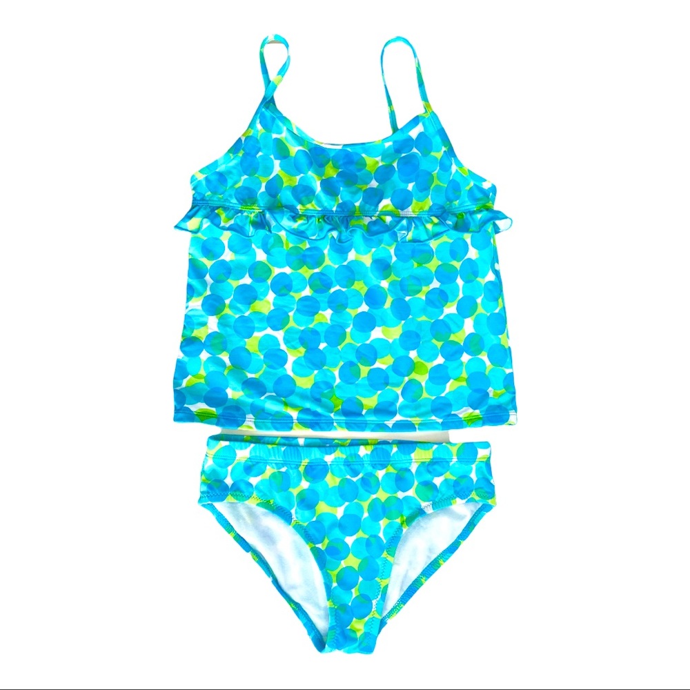 Garnet Hill Blue bubble tankini, 12